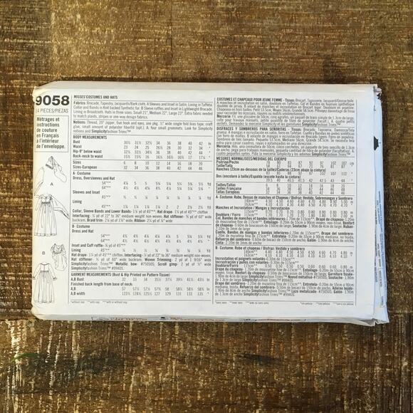 Simplicity sewing pattern 9058 Renaissance Princess Maleficent Wizard 14-20UNCUT - Picture 2 of 2